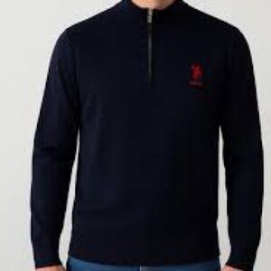 NWT US Polo Assn Quarter Zip Knit Sweater Size 18